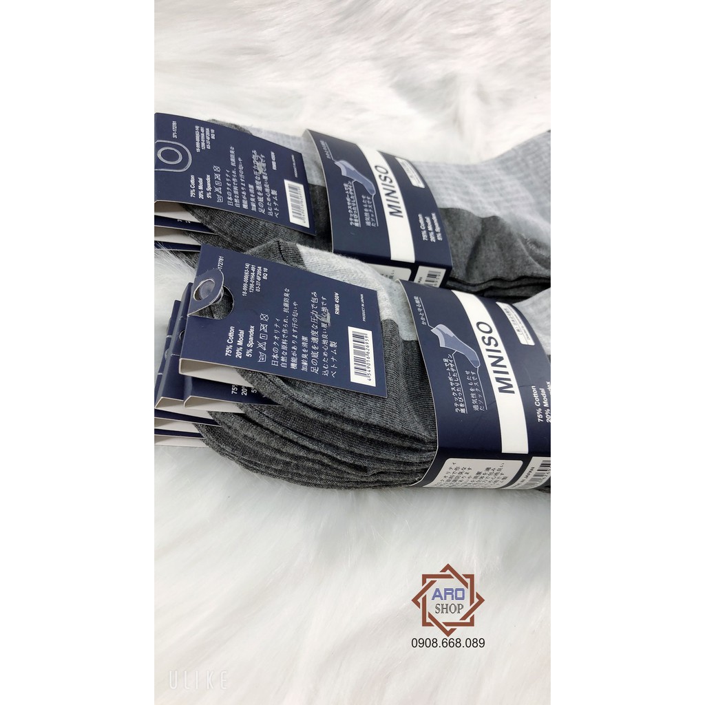 Set 10 đôi tất cổ trung miniso chống hôi chân, xuất nhật.