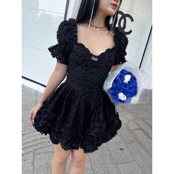 Đầm Xoè 3 Tầng Màu Đen Công Chúa - Amelie