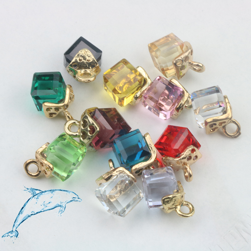 Phụ Kiện Hạt Pha Lê Hình Vuông Nhiều Màu Làm Trang Sức Thủ Công diy