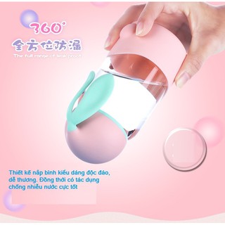 Bình nước thủy tinh tai thỏ cute 340ml