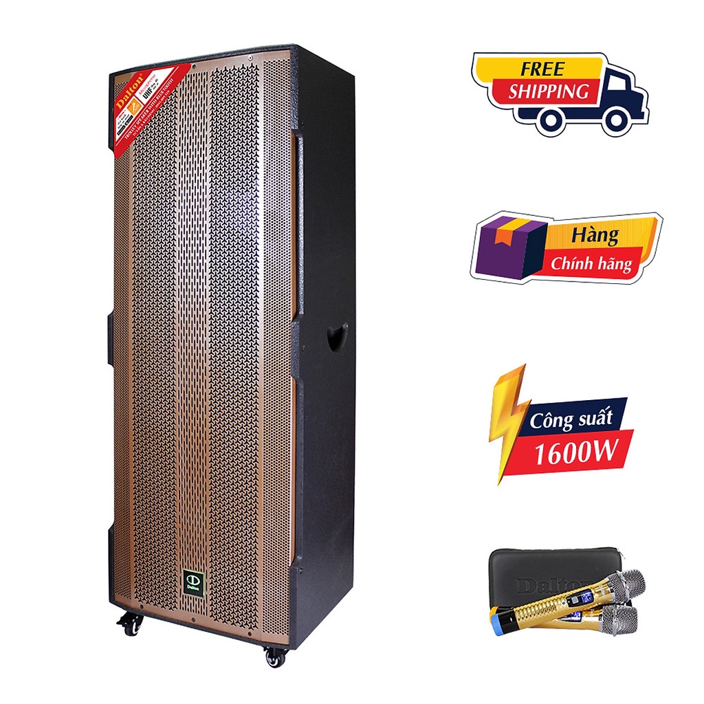 Loa kéo điện karaoke di động 1600W DALTON TS-15A2800 bass loa 4 tấc đôi cực khủng,Tặng kèm 2 micro UHF-BH 12 tháng.