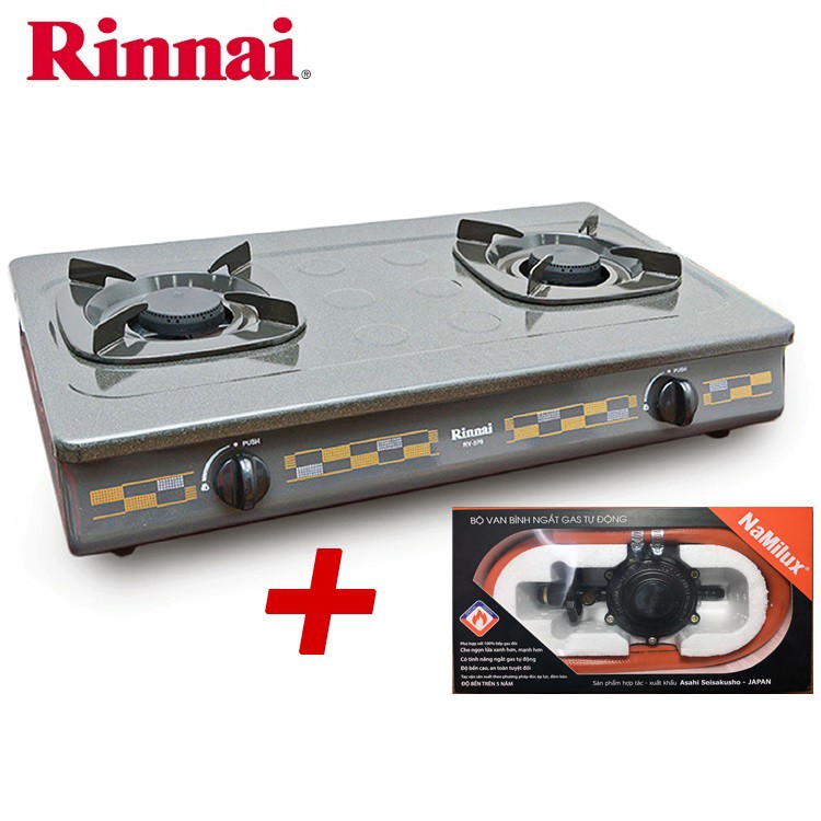 COMBO Bếp gas RINNAI RV-270GN + Bộ dây van ngắt gas tự động NAMILUX NA-345S-VN