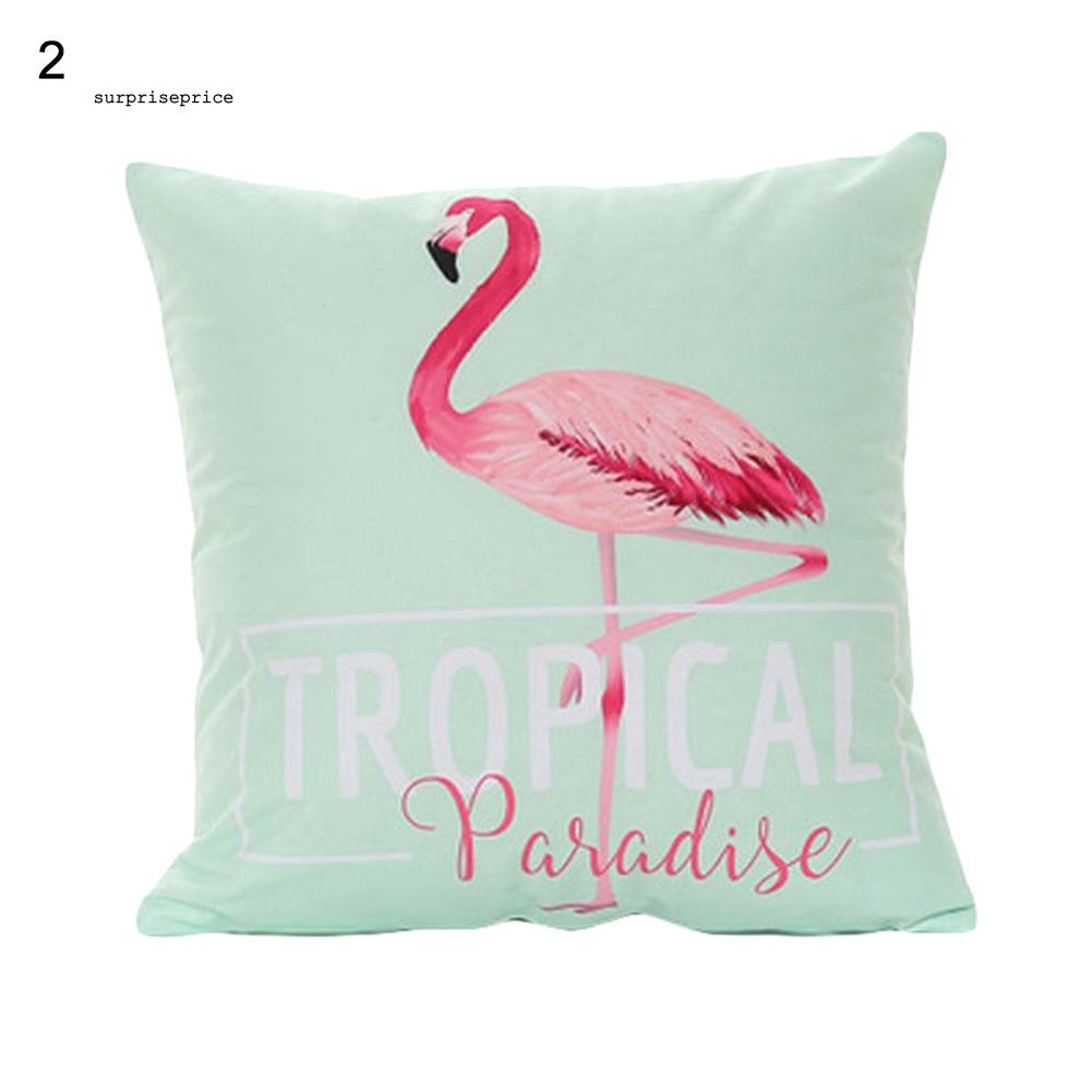 Áo gối khổ vuông 45cm X 45cm in họa tiết chim hồng hạc trang nhã