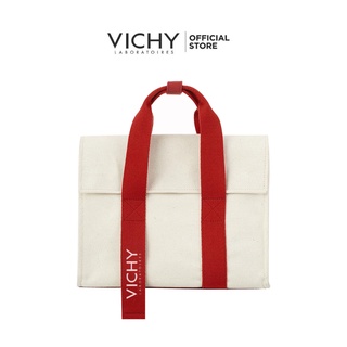 [HB GIFT – Quà tặng không bán] Túi canvas Vichy trắng quai đỏ