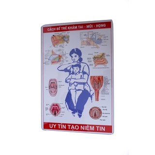 Tranh cách bế trẻ khám tai mũi họng