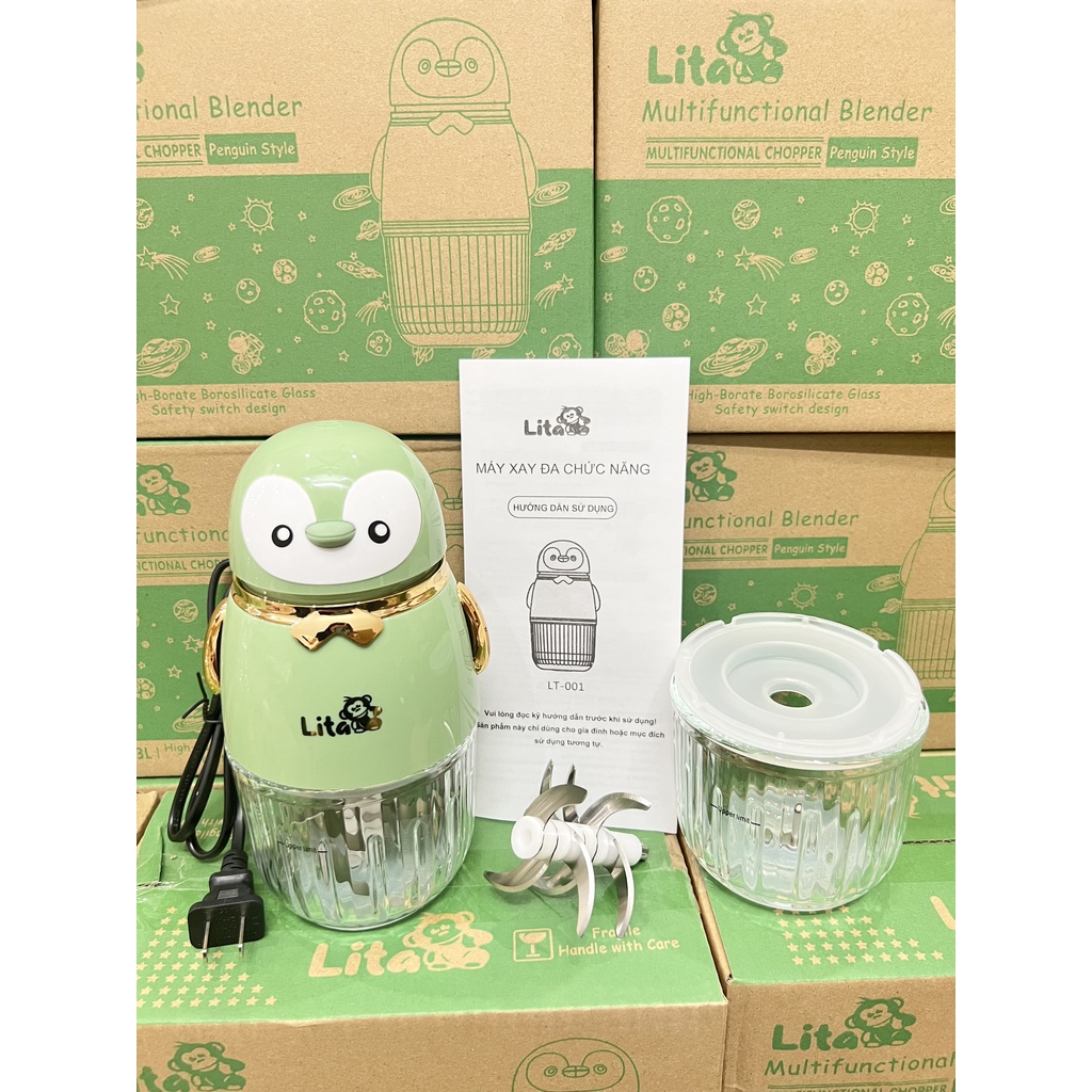 Máy Xay Ăn Dặm Lita 0.3L, 8 Lưỡi dao, công suất 200w