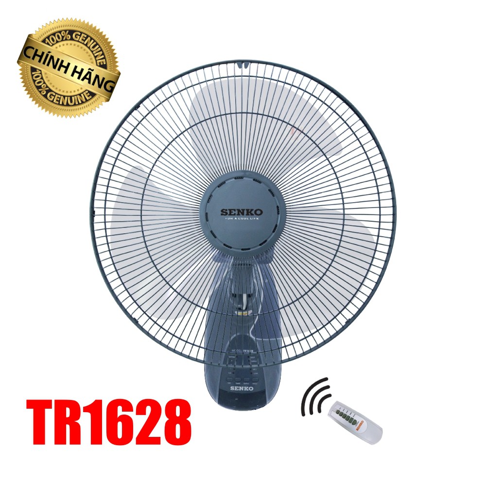 Quạt SENKO Có Remote Tiện Dụng TR1628 47W - Quạt treo tường, quạt điều khiển động cơ lõi đồng - Bảo hành lên đến 2 năm