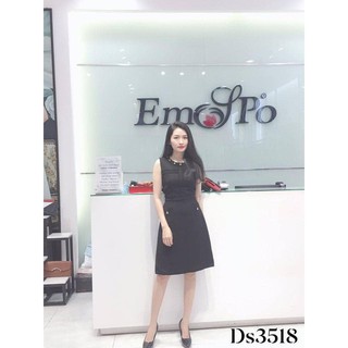 Đầm cổ tròn, sát nách Emspo DS3518 (Đỏ, Đen)
