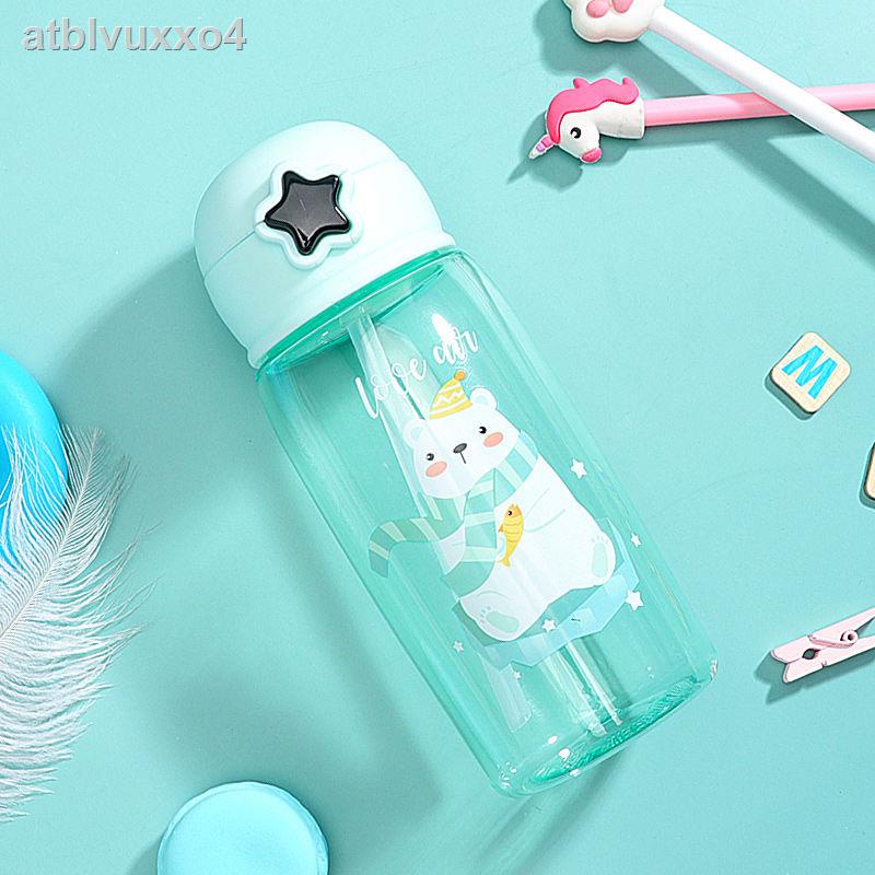 ❃Cốc uống nước trẻ em có ống hút phiên bản Hàn Quốc của nam và nữ học sinh dễ thương nhựa chống rơi ho