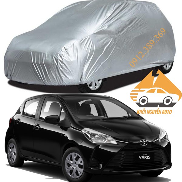 Bạt Phủ xe Ô Tô Yaris Hatchback Vải Dù OXFORD Siêu Bền, Bạt Trùm Xe Hơi Chống Nắng Mưa Bảo Vệ Xe