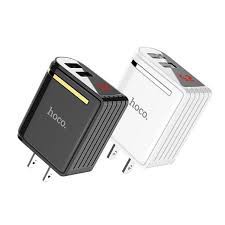 Củ Sạc Hoco 2 Cổng Usb Hiển Thị Màn Hình Led Cho Ip Xiaomi Samsung Xiaomi Oppo Njoyshop