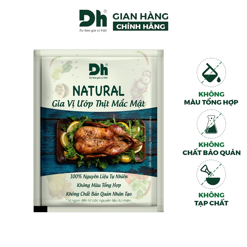Gia vị ướp thịt mắc mật Natural DH Foods nêm sẵn thành phần tự nhiên gói 10gr