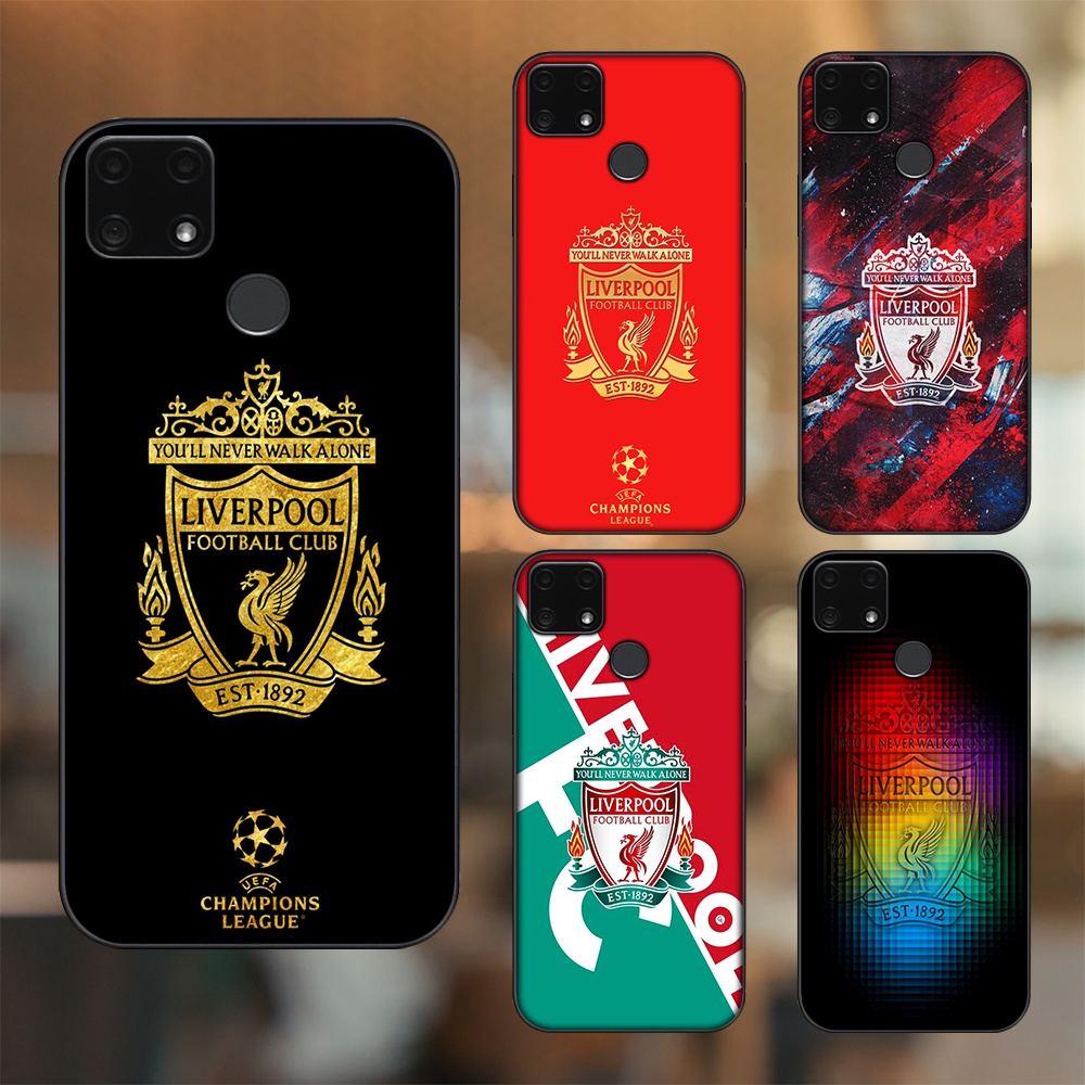 Ốp lưng Realme C25 viền đen in hình Liverpool FC