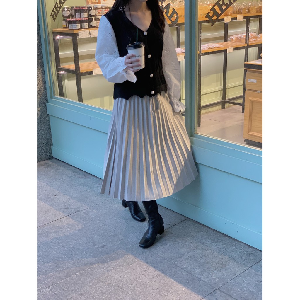 Chân váy midi thun xếp li SK91 1994CLOSET | BigBuy360 - bigbuy360.vn