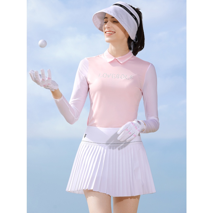 Bộ Đồng Phục Chơi GOLF Áo Thun polo Dài Tay Phối Chân Váy Co Giãn Tốt Ôm Dáng Thoáng Khí Cho Nữ