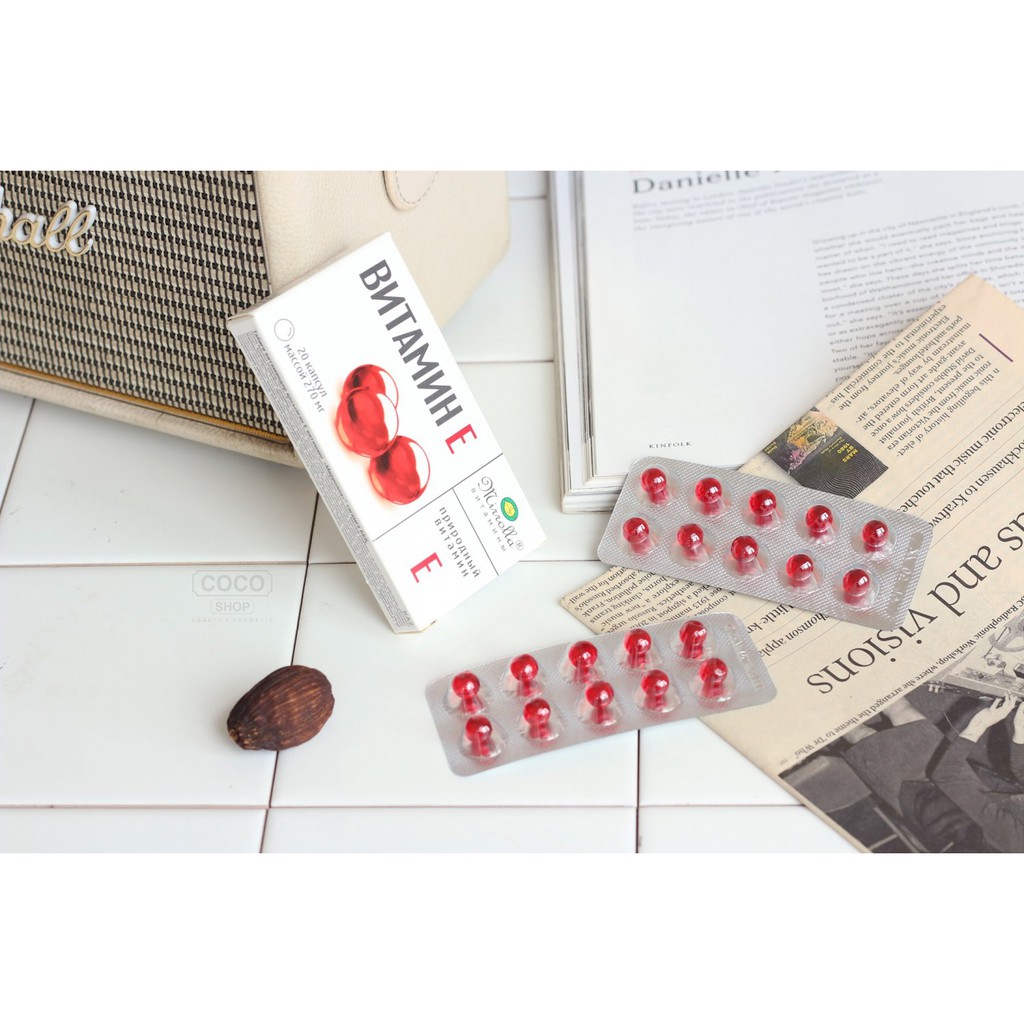 hộp 20 viên vitamin E đỏ chính hãng của Nga