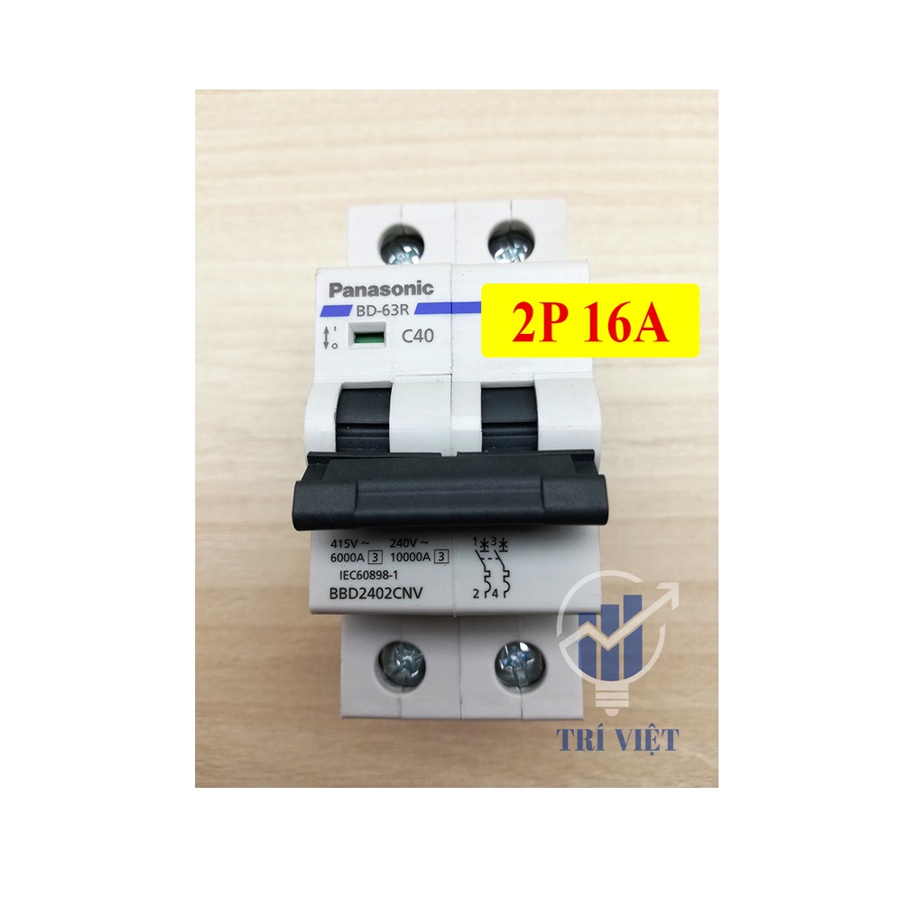CB MCB 1 pha 2 cực 2 tép tự động Panasonic 10A 16A 20A 25A 32A 40A 50A 63A