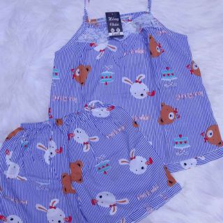 Đồ bộ tole lanh 2 da loại 1 quần đùi 2 dây