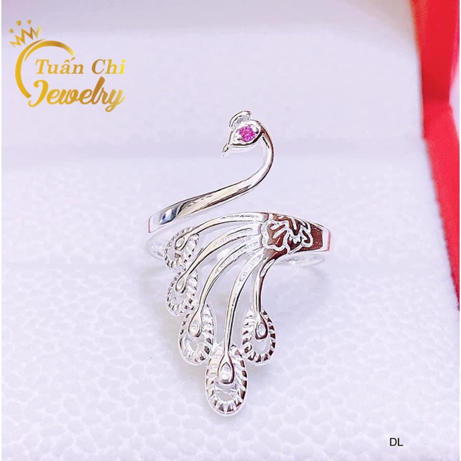 Nhẫn Bạc Hình Con Công cá Tính, Mẫu Mới Cực Hot, Nhẫn Dáng Hở