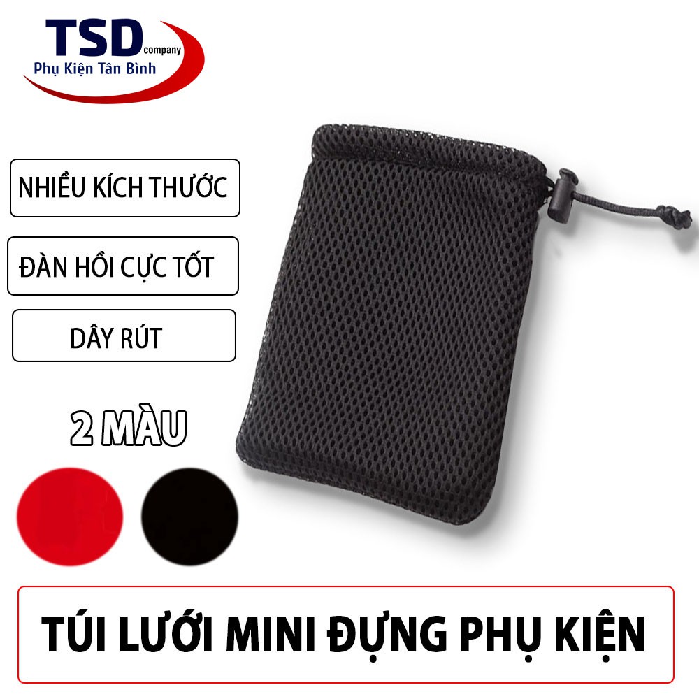 Túi Lưới Đựng Pin Dự Phòng, Tai Nghe, Cáp Sạc Thoáng Khí