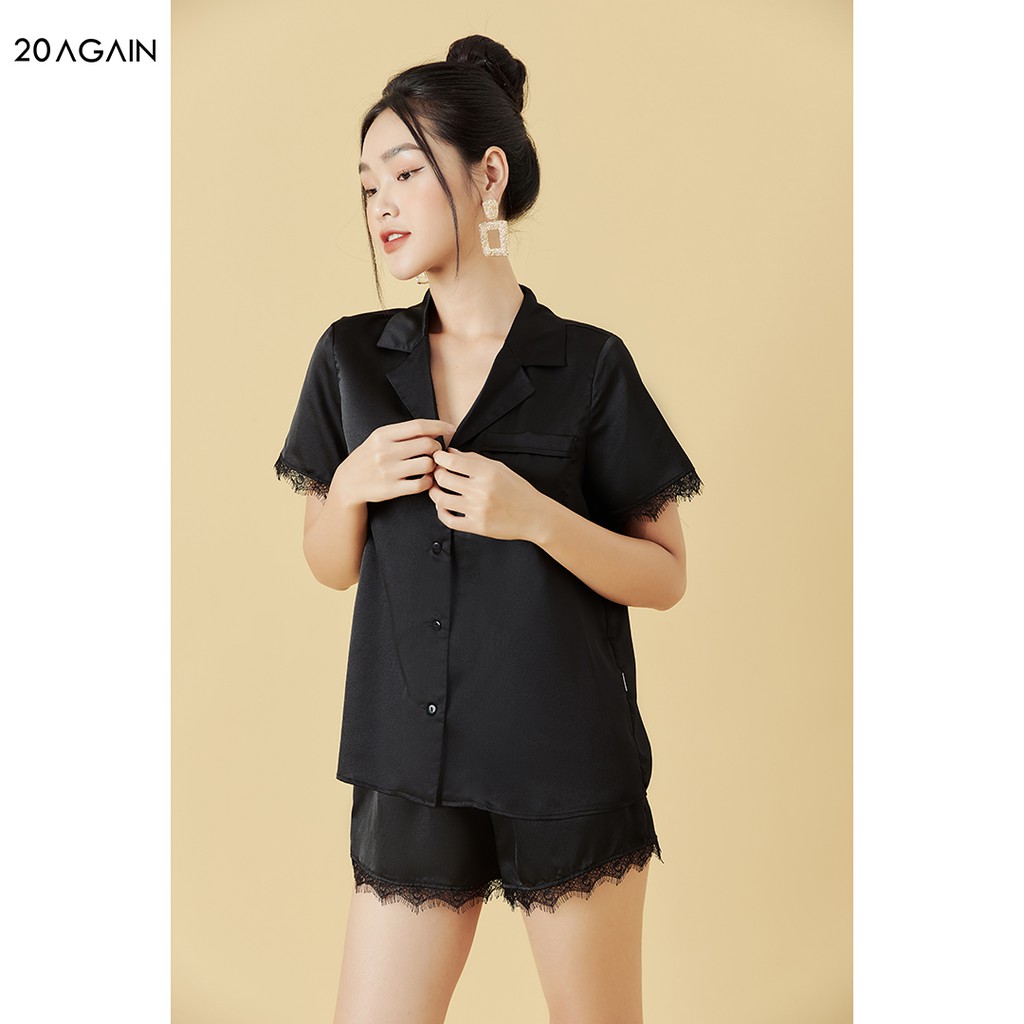 [Mã WABR0101 giảm 10% đơn 99K] Bộ pyjama đùi phối ren 20AGAIN, chất lụa cao cấp, thoáng mát NNA2062 | BigBuy360 - bigbuy360.vn