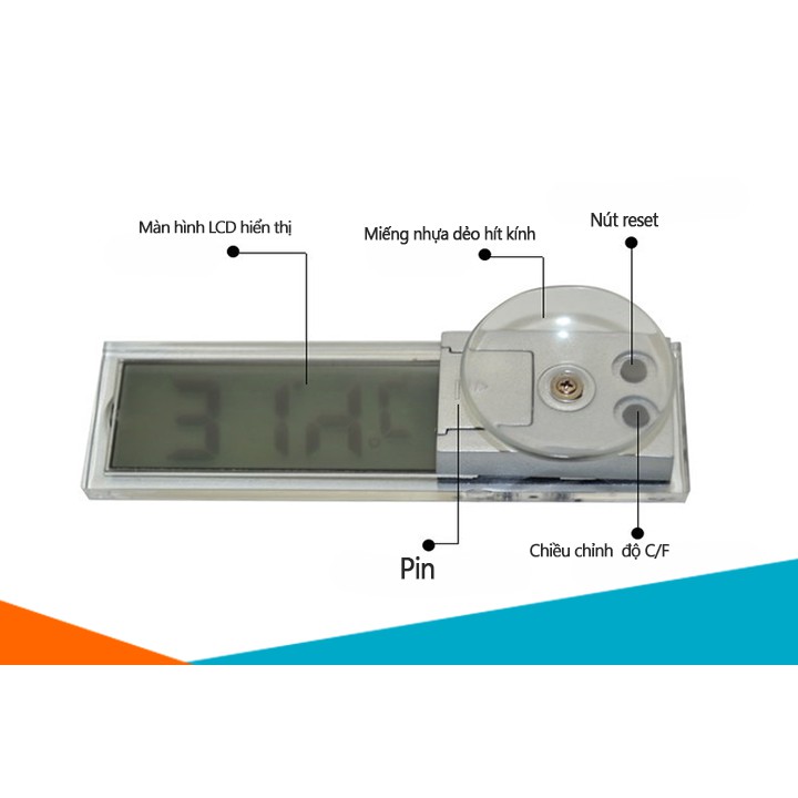 Nhiệt Kế Kỹ Thuật Số Màn Hình LCD Xuyên Thấu K-036 ( -20°C - 110°C)