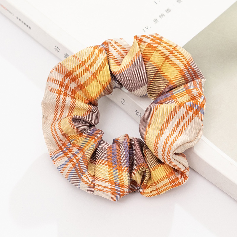Dây Buộc Tóc Cao Su Co Giãn Họa Tiết Sọc Caro Phong Cách Hàn Quốc Thời Trang Cho Nữ