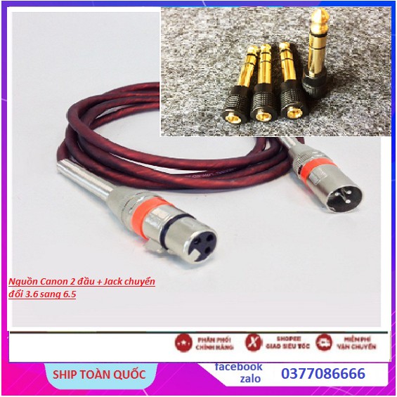 Cáp 2 Canon Đầu, Dây Kết Nối Mic Thu Âm Loại Tốt - Cáp Kết Nối Micro Thu Âm XLR Đến Soundcard,Jack chuyển 3.5 sang 6.5