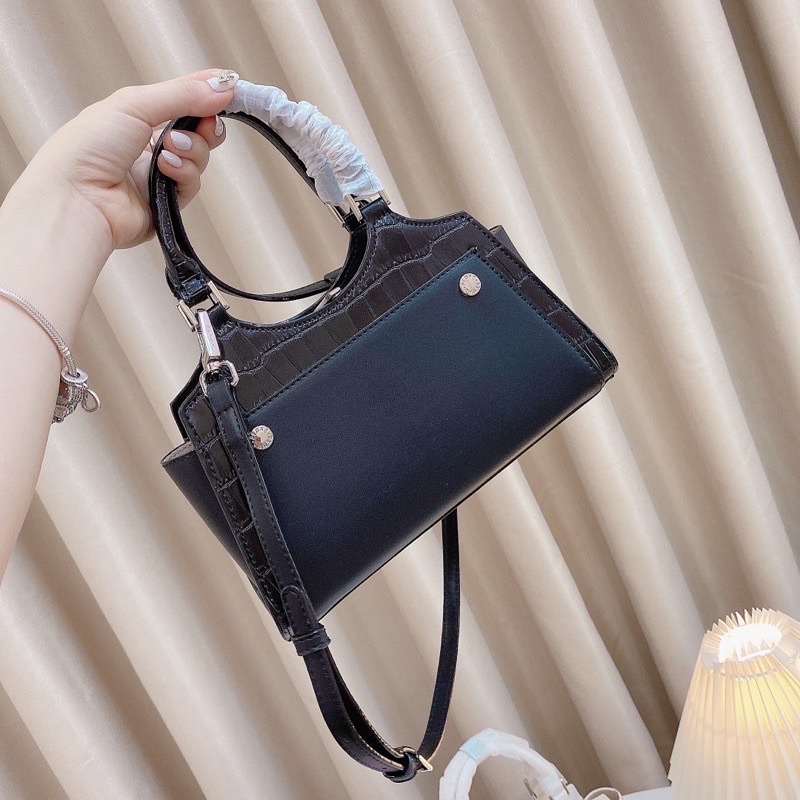Túi pê rô vân rắn phối có quai cầm size 23cm chuẩn xxuất sinn 0024#