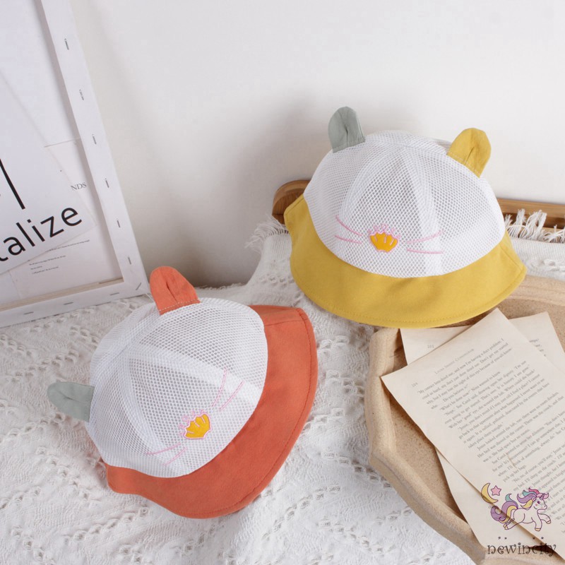 Mũ tai bèo chống nắng phối lưới xinh xắn dành cho trẻ em