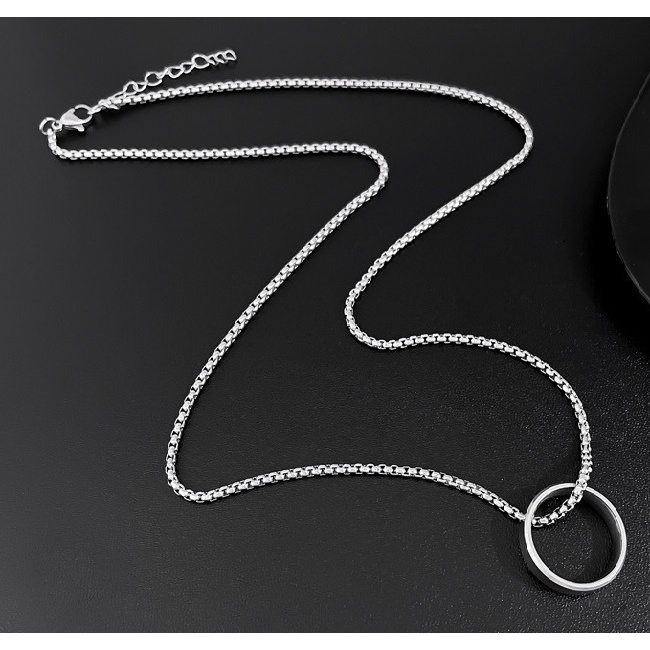 Vòng cổ nam nữ unisex dây chuyền Kuu Studio màu bạc Titan đẹp phụ kiện thời trang - R Chain
