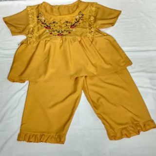 Đồ bộ lửng thêu hoa siêu xinh (có nơ thắt eo)