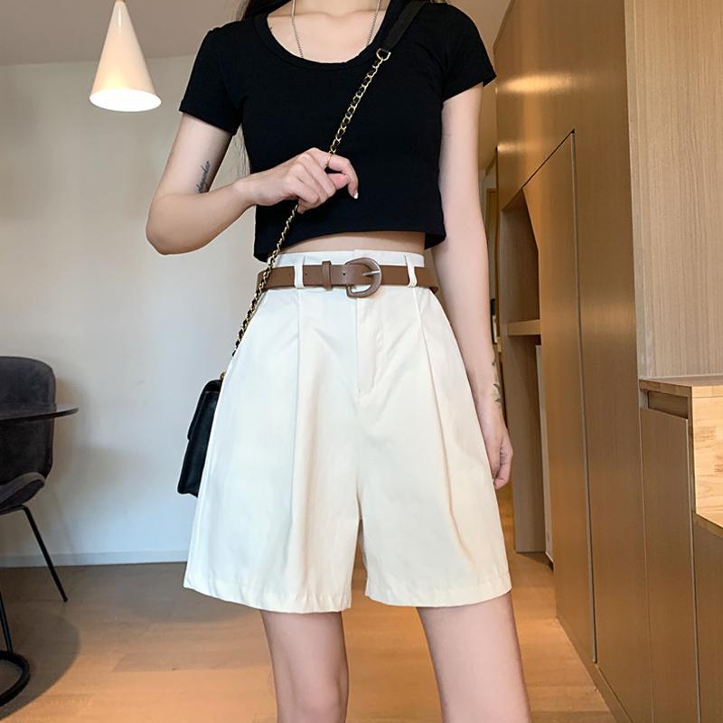 Quần Short Kaki Lưng Cao Phong Cách Thời Trang Hàn Quốc Cho Nữ