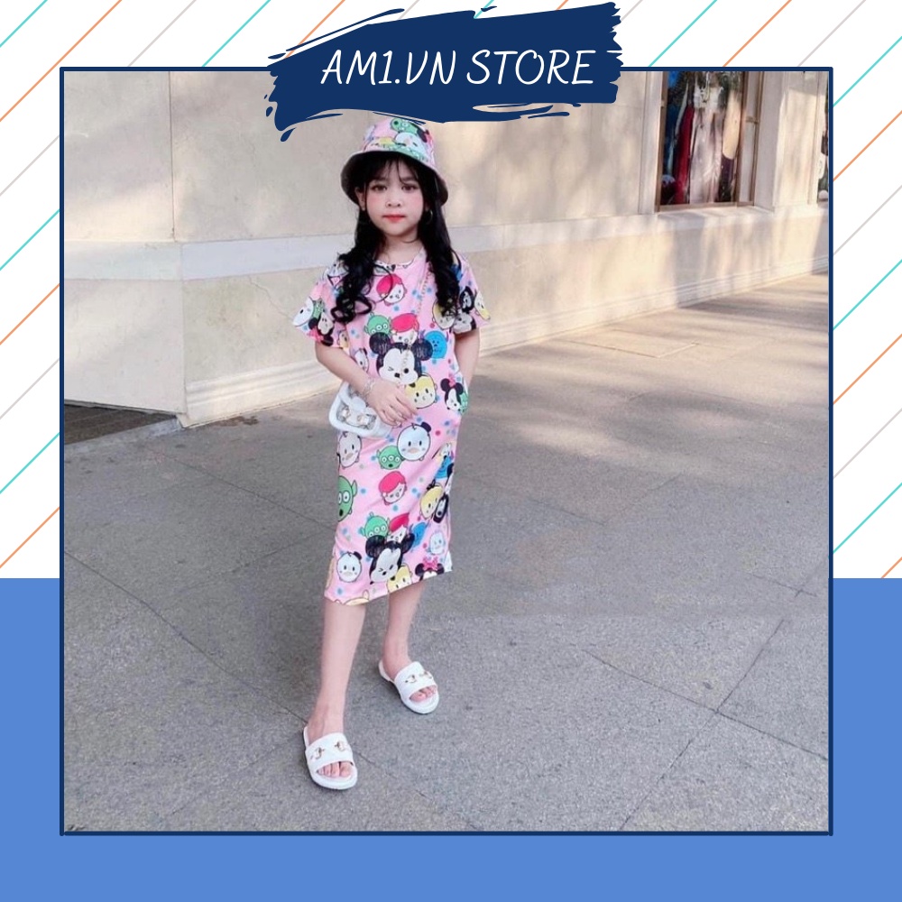 Váy bé gái từ 10kg đên 32kg hoạt hình 3D tặng kèm mũ đội đầu TTR9 TTN10