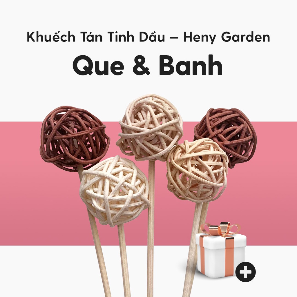 Que Khuếch Tán Tinh Dầu Banh Gỗ Làm Thơm Phòng Heny Garden, Thay Thế Máy Khuếch Tán và Đèn Xông