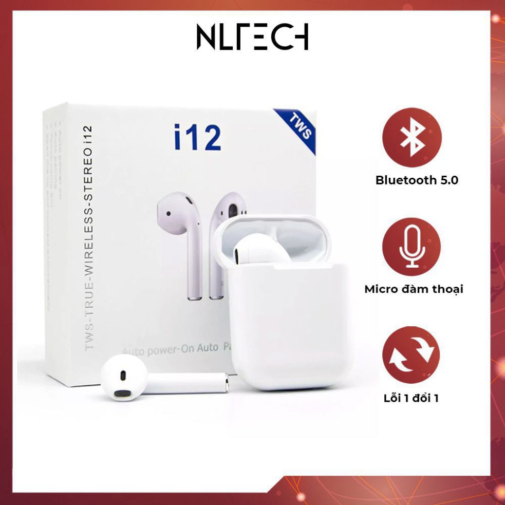 Tai Nghe Bluetooth Không Dây - Tai Nghe Airpod I12 TWS Cảm Biến Vân Tay