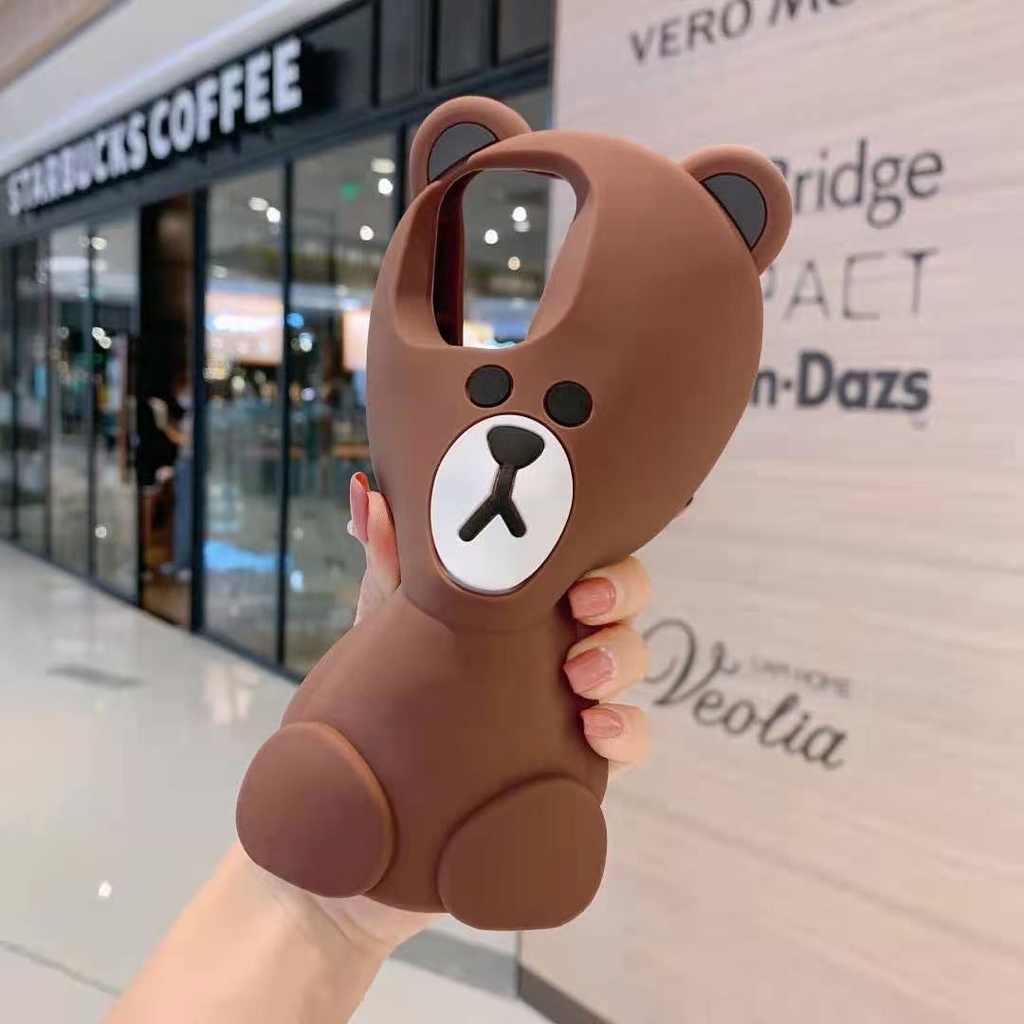 Ốp Điện Thoại Silicone Mềm Hình Gấu 3D Cho iPhone 12 Pro max iPhone 11 Pro max X Xs max 4 4s 5 5s SE 6 6s 7 8 Plus
