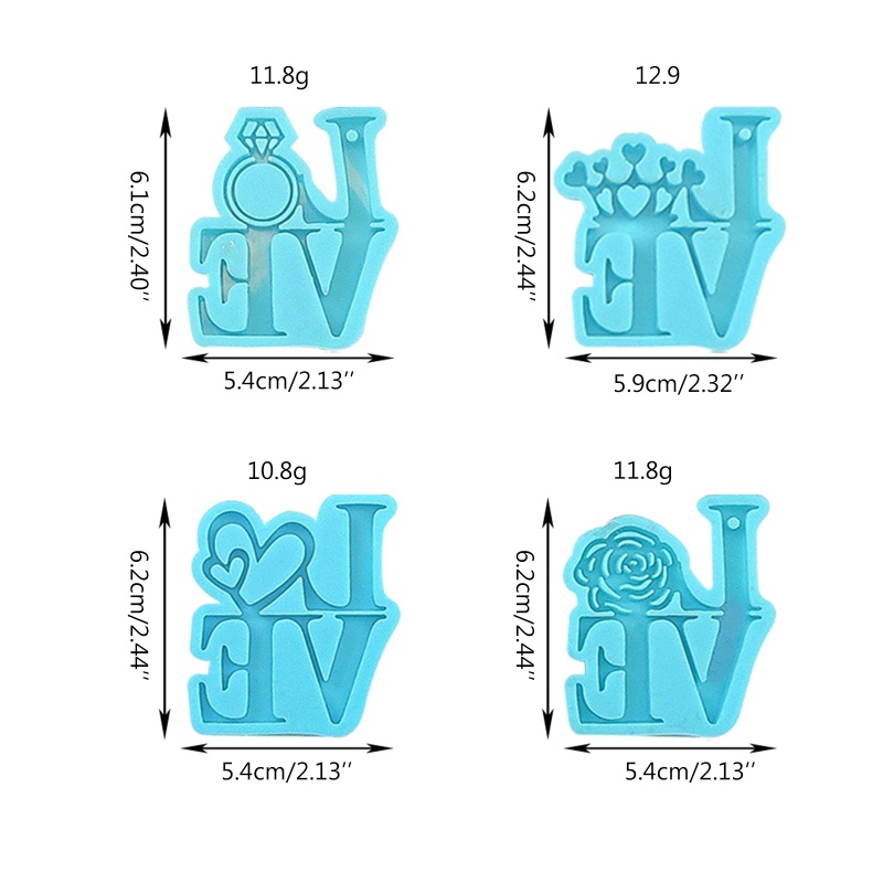 Khuôn Silicone Làm Móc Khóa Hình Chữ KING Love DIY