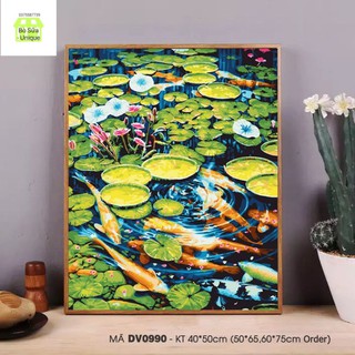 (Khung dày 2.5cm) Tranh sơn dầu số hóa mã DV0990 size 40x50cm đã căng khung và đầy đủ phụ kiện