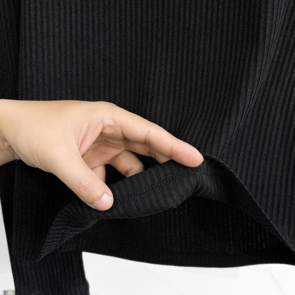Áo len Masara BẸT VAI chất liệu len cao cấp màu đen chuẩn phom chuẩn dáng tự tin khoe cá tính