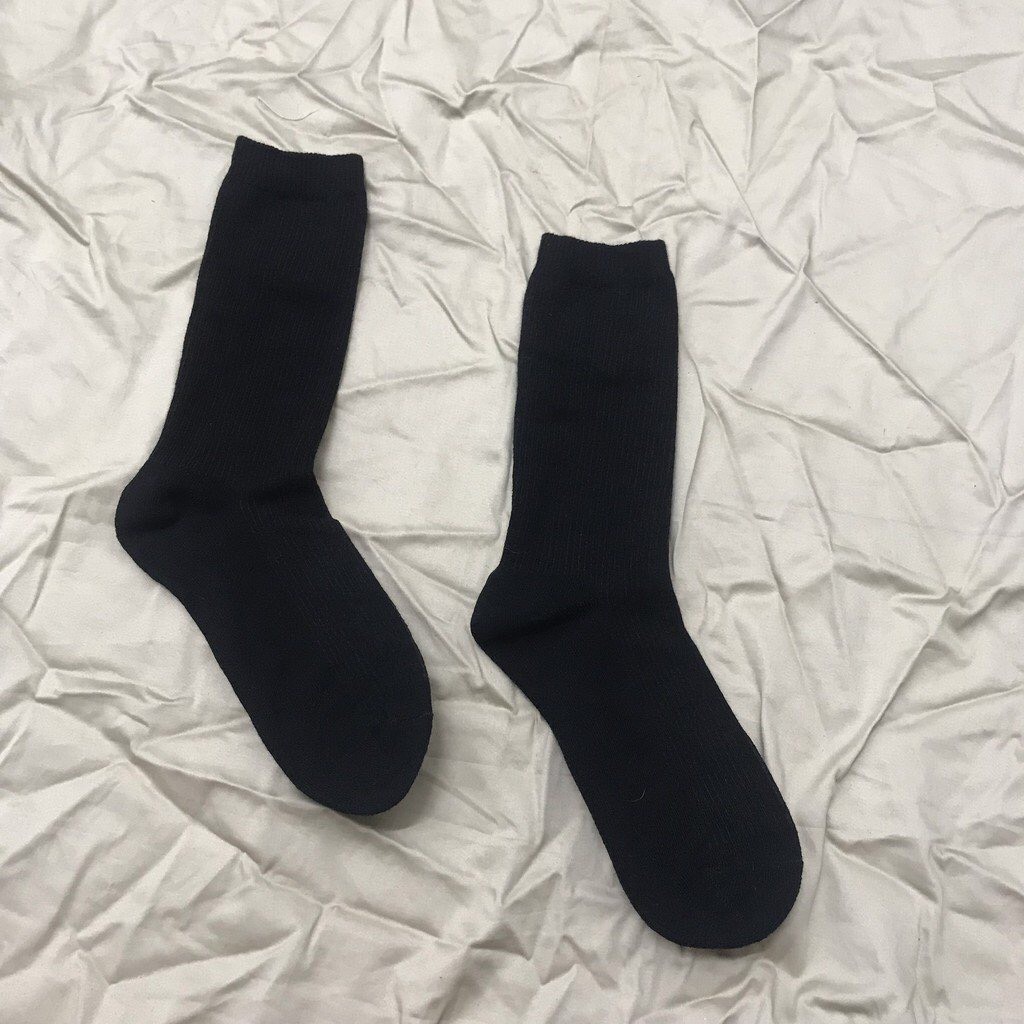 Tất nam nữ cô cao hàn quốc Mellow, vớ cô cao nam nữ, chất Cotton  đen trắng kháng khuẩn thoáng khi co gián tốt êm chân