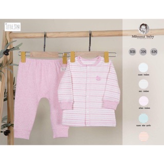 Bộ dài tay cho bé trai bé gái chất cotton nhung Mommababy