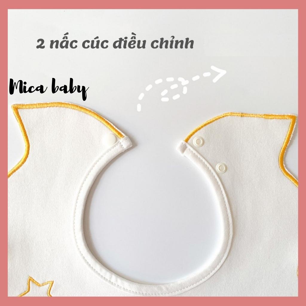 Set 3 yếm cổ tròn cotton cao cấp chống thấm cho bé Mica Baby YC01