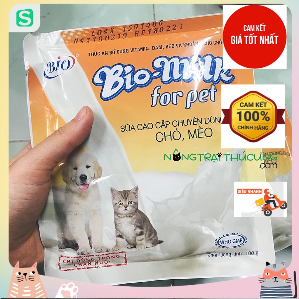 Sữa Bột Dinh Dưỡng Cho Chó Mèo Con - Bio Milk For Pet - Nông Trại Thú Cưng