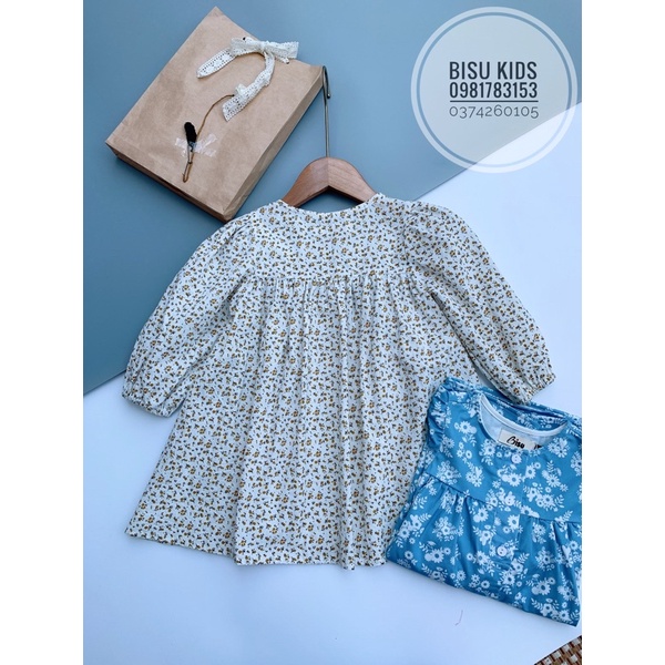 Váy Cho Bé Gái Dáng Xòe Công Chúa Dễ Thương Họa Tiết Hoa Nhí Size Bé Từ 8 - 32kg