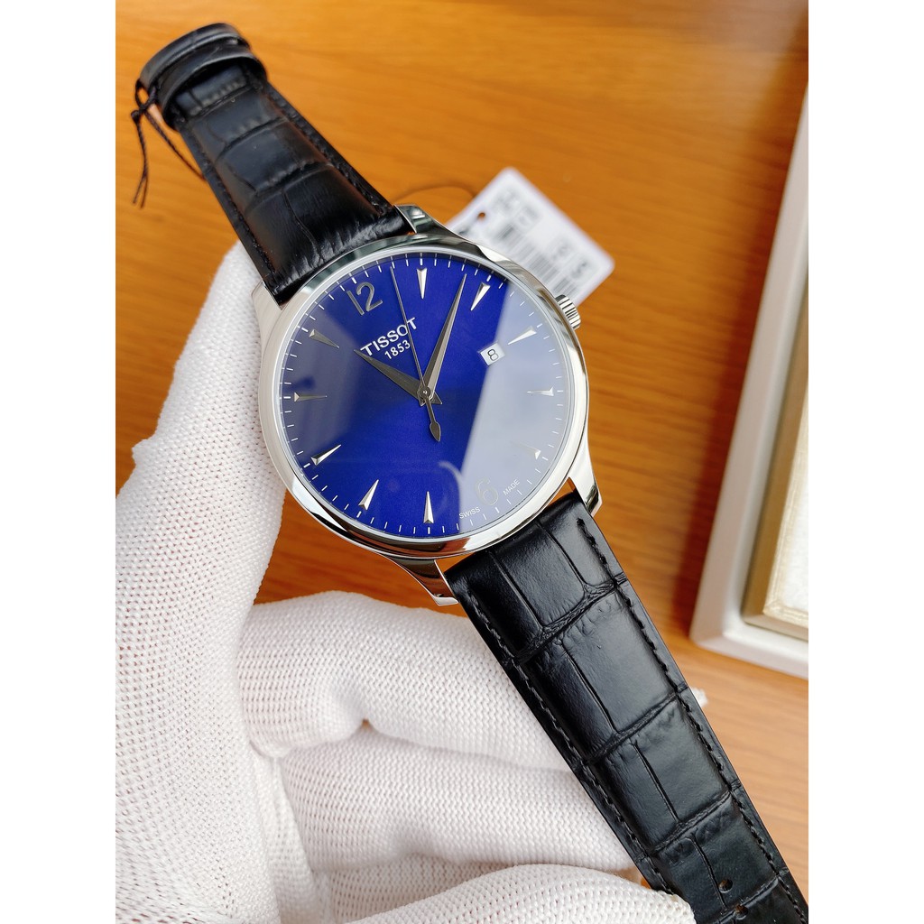 Đồng hồ nam chính hãng Tissot Tradition - Máy Quartz pin - Kính Sapphire - dây da