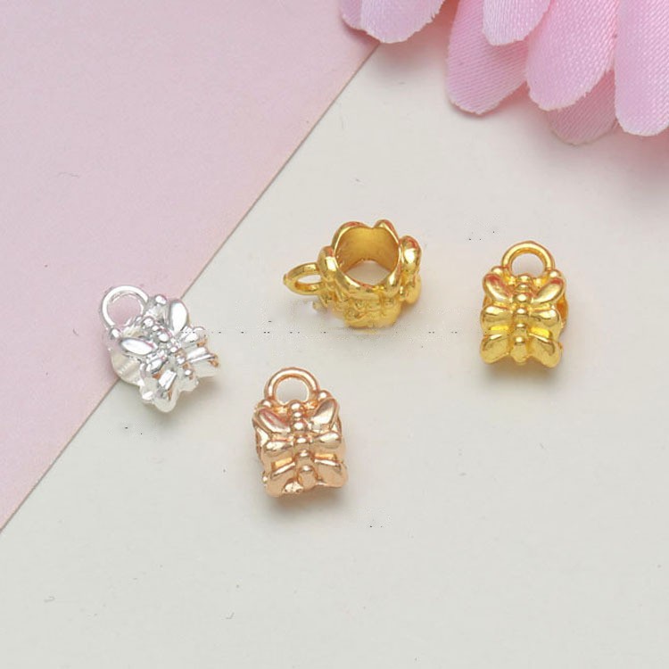 5 phiến đúc họa tiết treo xỏ 5*9mm nguyên liệu làm trâm làm trang sức cổ trang cosplay cổ phục có màu KC (NL0529)