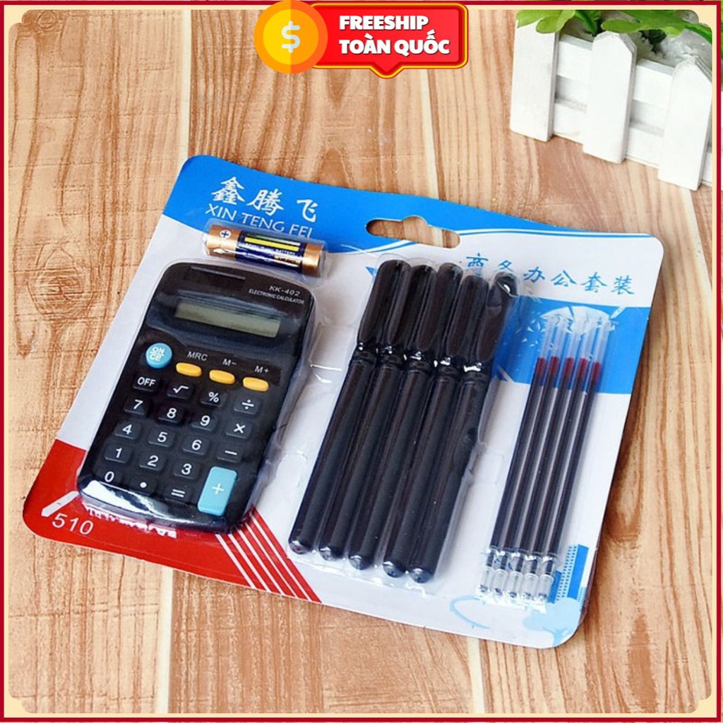 Set Máy Tính Tặng 5 Bút Và 5 Ruột Bút