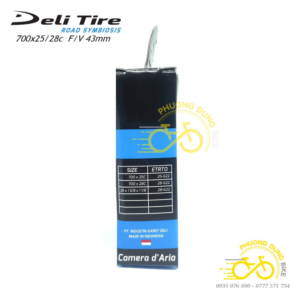 Ruột (Săm) xe đạp Deli Tire 700x25-28c 43mm Van Pháp - Van Xe Đạp