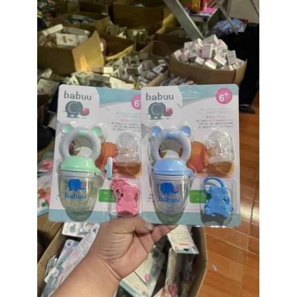 Túi Nhai Ăn Dặm Chống Hóc Babuu Kèm 3 Núm Nhai + Dây Đeo